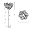 Immagine aggiuntiva di Piantana decorativa plastica cascata foglie bianche 70cm  41839