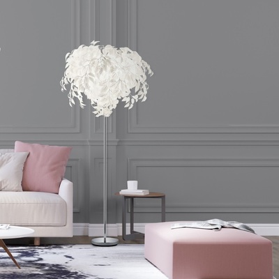 Piantana decorativa plastica cascata foglie bianche 70cm 41839 LEAVY LUCI MODERNE