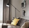 Lampada da terra metallo nera direzionabile con faretto NEWTON PT1 NERO IDEAL LUX