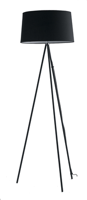 Piantana con stelo treppiedi nero e paralume nero trapezio 41891 LUCI MODERNE