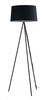 Piantana con stelo treppiedi nero e paralume nero trapezio 41891 LUCI MODERNE