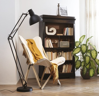 Piantana tecnica nera con snodi orientabili - Luce direzionabile e design professionale WALLY PT1 TO