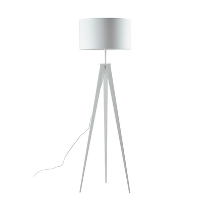 Piantana treppiedi bianca paralume cilindro grande 50cm LUCI MODERNE