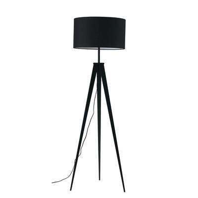 Piantana paralume cilindro grande 50cm base treppiedi nera LUCI MODERNE