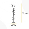 Misure Lampada da terra piantana classica con 3 luci vetri calla decoro foglie