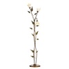 Lampada da terra piantana classica con 3 luci vetri calla decoro foglie LUCI CLASSICHE