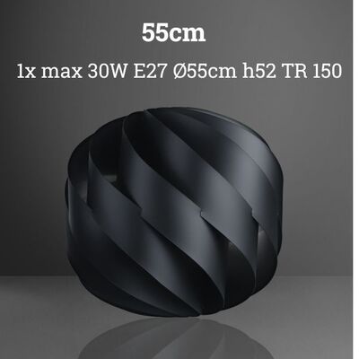 Lampada da terra nera 55 cm 2 luci con globo acrilico a spirale Polilux GL/L/55/NE LINEA ZERO
