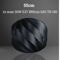 Lampada da terra nera 55 cm 2 luci con globo acrilico a spirale Polilux GL/L/55/NE LINEA ZERO
