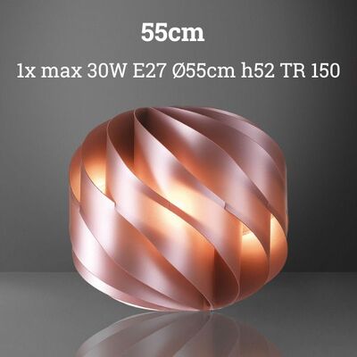 Lampada da appoggio 2xE27 grande rosa metal 55 cm design a spirale GL/L/55/PKM LINEA ZERO