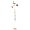 Piantana 3 luci decoro fiori rosa e foglioline verdi shabby 41223 LUCI MODERNE
