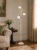 Lampada da terra 3 luci con foglie verdi e vetri campanula  45123