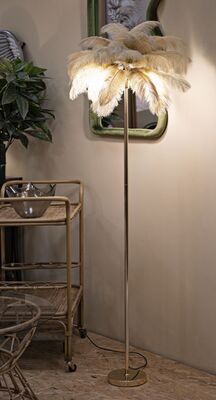 Piantana decorativa con ciuffo di piume alta 160cm  42420