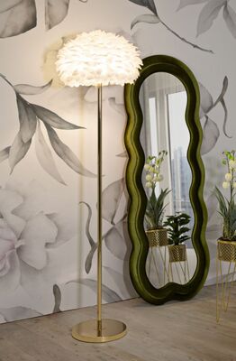 Piantana da terra particolare e decorativa piume bianche 43x170  42430