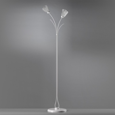 Piantana bianca romantica a fiore 2 luci alta 175cm 41277 LUCI MODERNE