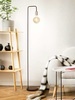 Piantana in metallo nero opaco particolari ottone economica lampadina vista 6605N PERENZ
