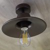 Dettaglio Plafoniera metallo bronzo ramato scuro lampadina a vista