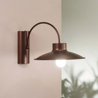Applique rustica braccio arco cappello piatto metallo bronzo ramato scuro BEATRICE AP DUE P