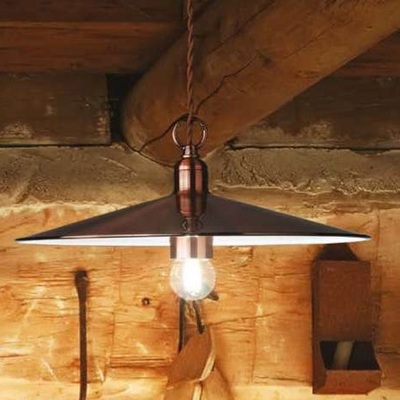 Lampadario a sospensione piatto in metallo rame CANTINA SP1 RAME IDEAL LUX