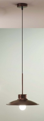 Lampadario 30cm a sospensione classica piatto metallo bronzo ramato scuro BEATRICE SG DUE P