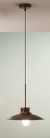 Lampadario 30cm a sospensione classica piatto metallo bronzo ramato scuro BEATRICE SG DUE P