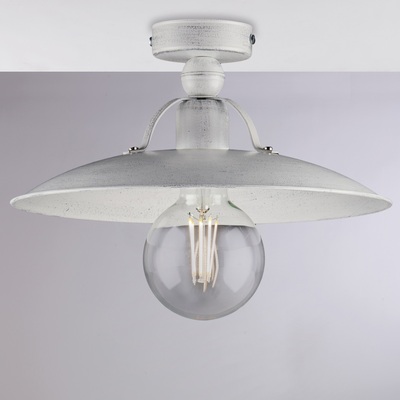 Plafoniera a piatto in metallo bianco argento vintage chic CANTINA LUCI E COLORI
