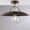 Punto luce a soffitto in metallo piatto bronzato antichizzato oro 30cm rustico vintage CANTINA LUCI