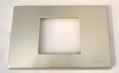 Placca 2 moduli centrali BTICINO Magic alluminio 503/23A/X BTICINO