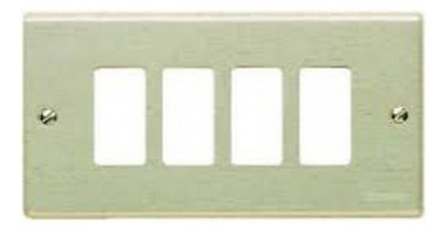 Placca 4 moduli BTICINO Magic alluminio con viti 504/4/X BTICINO