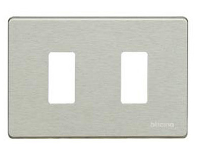 Placca 2 moduli BTICINO  Magic alluminio 503/2/X BTICINO