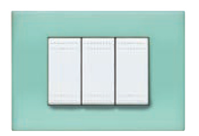 Placca 3 moduli Light color verde opalino N4803VP BTICINO