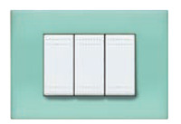 Placca 3 moduli Light color verde opalino N4803VP BTICINO
