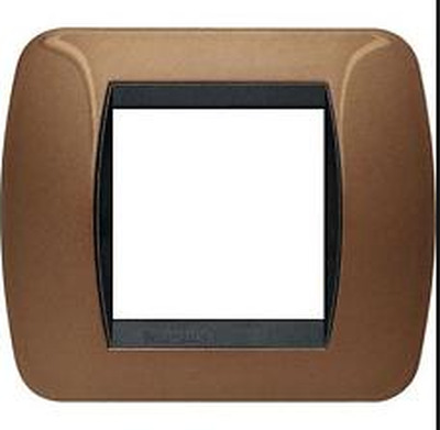 Placca BTICINO Living International bronzo 2 moduli x scatola rotonda L4802BO BTICINO