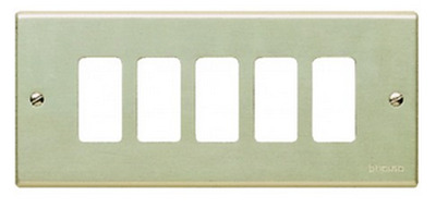 Placca 5 moduli BTICINO Magic alluminio con viti 505/5X BTICINO