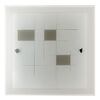Plafoniera vetro serigrafato lucido riquadri tortora 40cm 2XE27  42703
