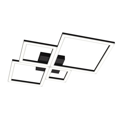 Plafoniera quadrata design 55cm led integrato profili nero opaco 1162/55-NE TOP LIGHT