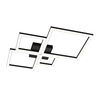 Plafoniera quadrata design 55cm led integrato profili nero opaco 1162/55-NE TOP LIGHT