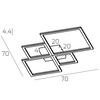 Misure plafoniera led 4 quadrati 70cm