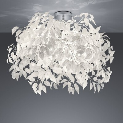 Plafoniera grande cascata di foglie bianche 70cm 3xE14 41841 LEAVY LUCI MODERNE