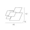 Misure Plafoniera quadrata 45cm design geometrico quadrati sovrapposti