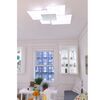 Ulteriore dettaglio di Plafoniera 90cm foglia argento salone prestigio 4 luci geometrie quadrate  44