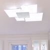 Plafoniera 90cm foglia argento salone prestigio 4 luci geometrie quadrate 1148/90-FA UPGRADE TOP LIG