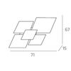 Misure Plafoniera 70cm geometrie quadrate