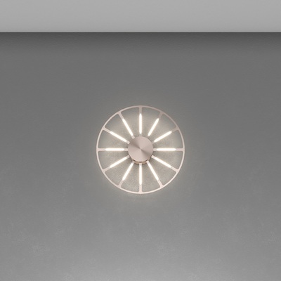 Plafoniera applique led design 35cm raggi bronzo ros&egrave; luce indiretta  43332