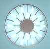 Plafoniera 79 cm cromata cerchio con raggi led diretti 3000k  43321 - foto 5