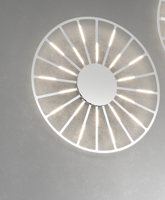 Lampada parete soffitto design cerchio 58cm raggi di luce led diretta cromo  43325