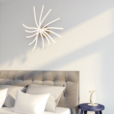 Lampada 7 profili curvati led integrato parete o soffitto grande 71cm 1163/PLG-GO TORNADO TOP LIGHT