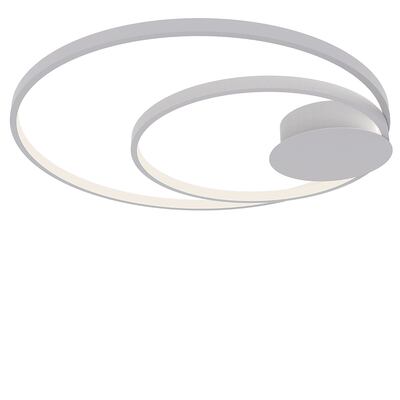 Plafoniera led design doppio cerchio grande 62cm bianca o applique  43459