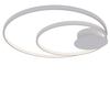 Plafoniera led design doppio cerchio grande 62cm bianca o applique  43459