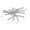 Misure Plafoniera soffitto o applique parete 71cm profili led ricurvi 3000k-4000k