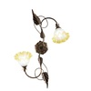 Plafoniera applique decorativa brunita 2 luci vetro ondulato sfumato ambra LUCI